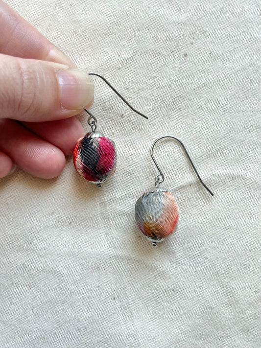 KIRA Earrings -Crimson Marble