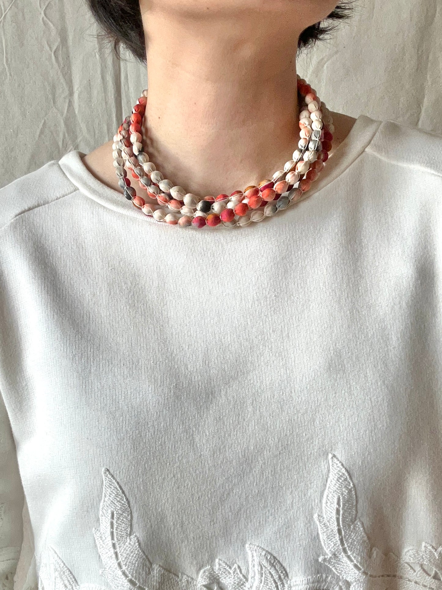 FUJI Necklace -Crimson Marble